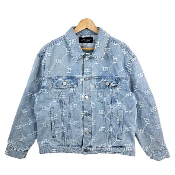 Homme Femme Other - Homme + Femme LA Monogram Denim Trucker Jacket Size Medium Grunge Streetwear